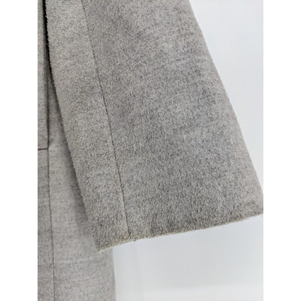 ASOS Hooded Long Coat Zip Front Gray Lined Pockets Women's Sz 10 - Picture 9 of 12